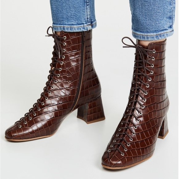 BY FAR Shoes - 🥰🥰HOST PICK🥰🥰 By far Becca boots in Nutella croco